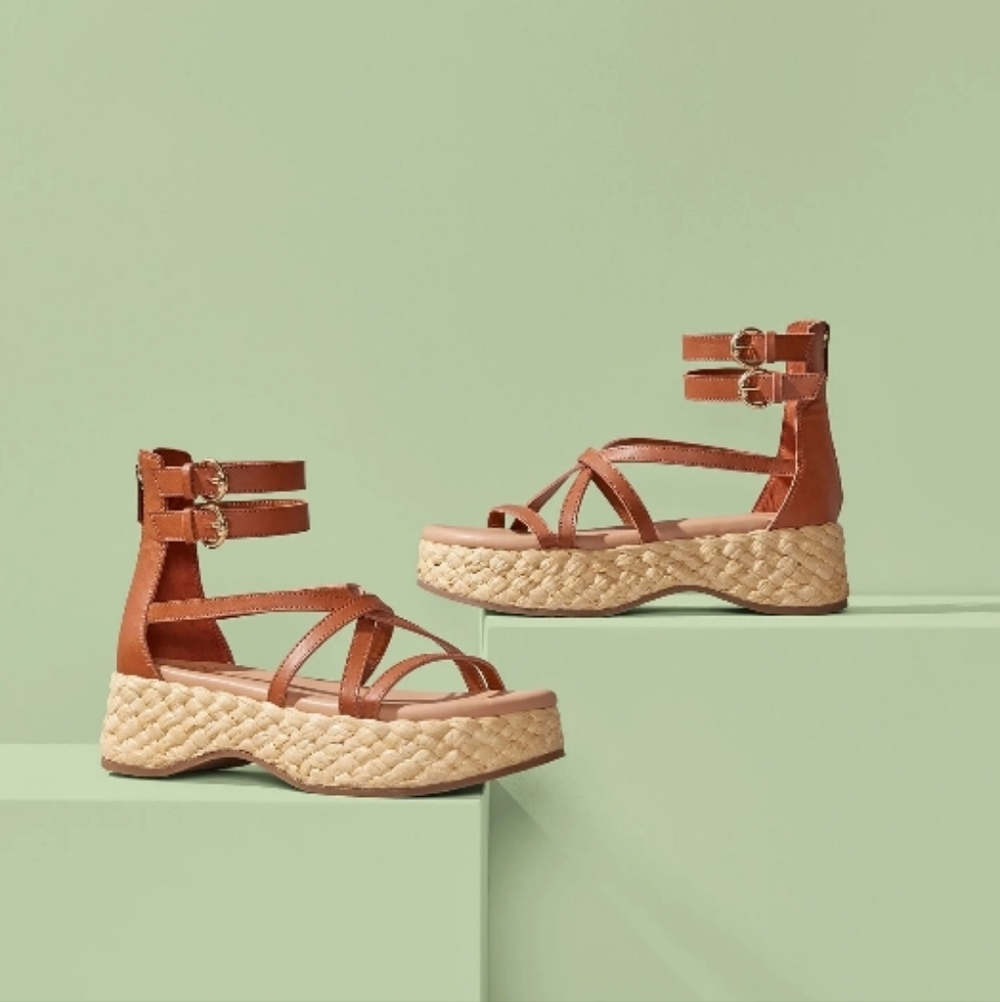 Sam & Libby Irdessa Gladiator Platform Strappy Sandals Sz 10